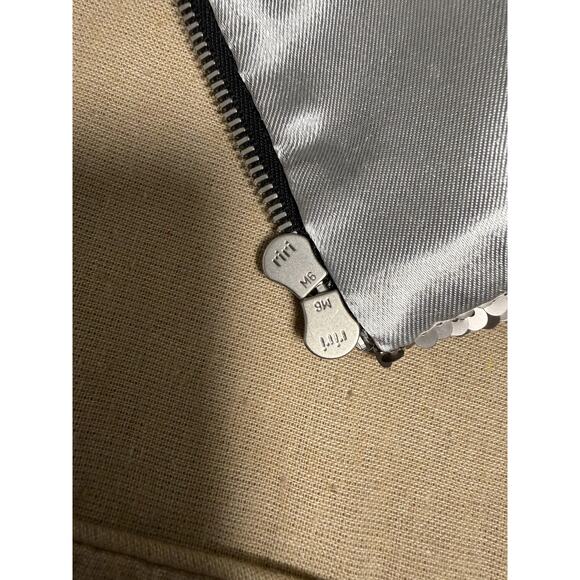 Libertine Jacket Womens Medium Silver Sequin Bomber Zip Handmade USA Riri Lined - Picture 5 of 14